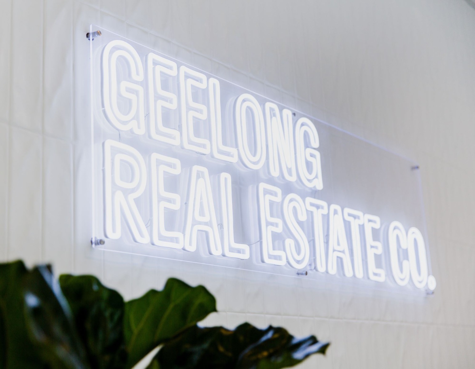 White company name sign by Custom Neon® for @ricky_forte