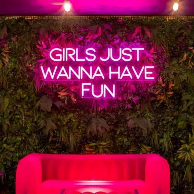 Cyndie Lauper Girls Just Wanna Have Fun song lyric sign by Custom Neon® @somerled.designs