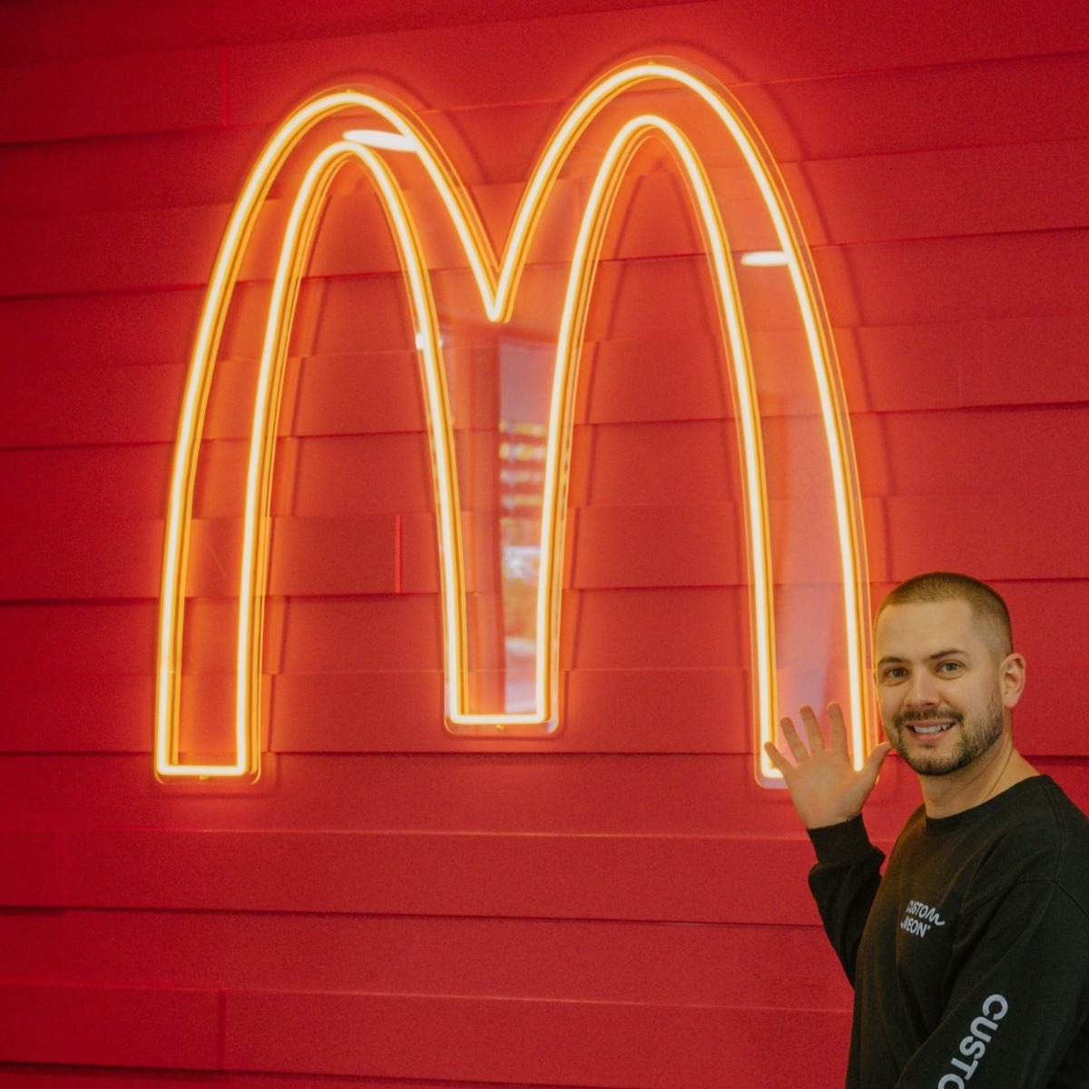 McDondald's golden arches in golden yellow LED neon made by Custom Neon® @mcdonaldsau