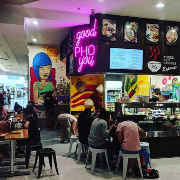 Pink Custom Neon® restaurant quote sign @threestripespho