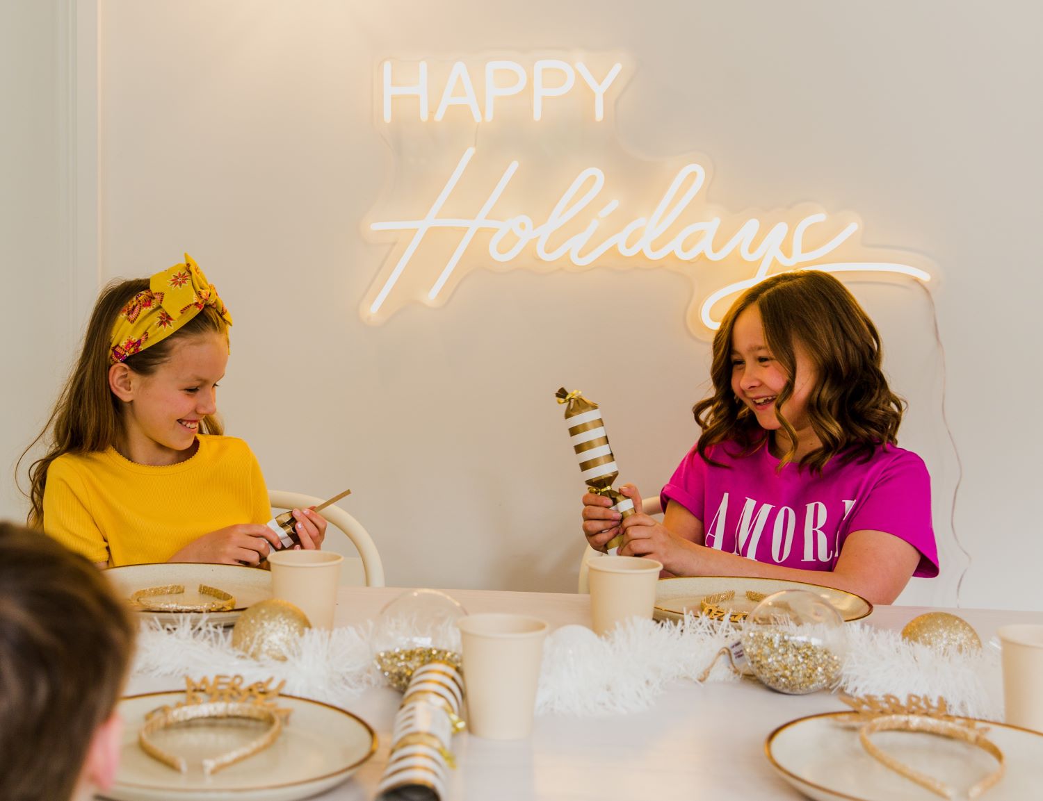 Happy Holidays warm white Custom Neon® sign