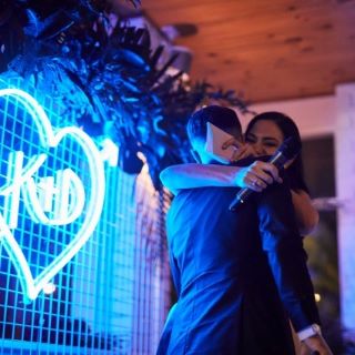 Blue wedding light made by Custom Neon®