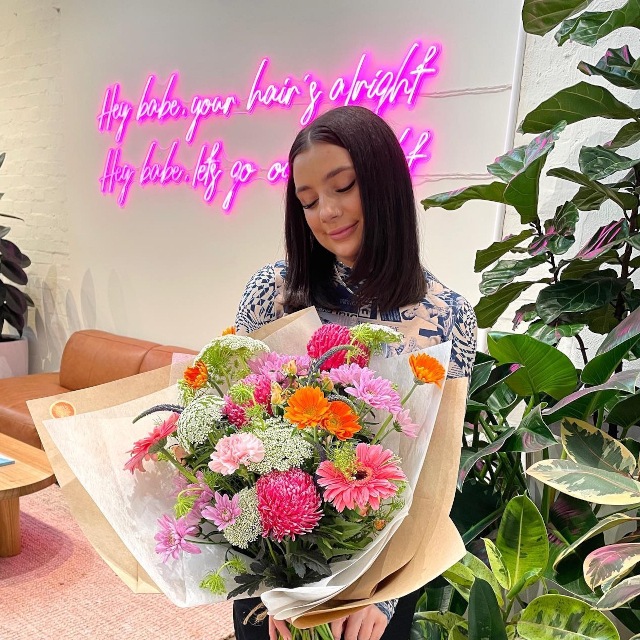 Pink hair salon quote sign by Custom Neon® @etchersalon