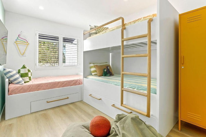 Custom Neon® soft serve ice cream cone on the wall in a kids room @noosaluxuryholidays @cosyhomesgroup