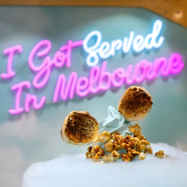 I Got Served in Melbourne selfie wall sign by Custom Neon® for @aquas_au