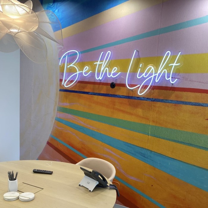 Custom Neon® Be the Light office wall sign @insight_global