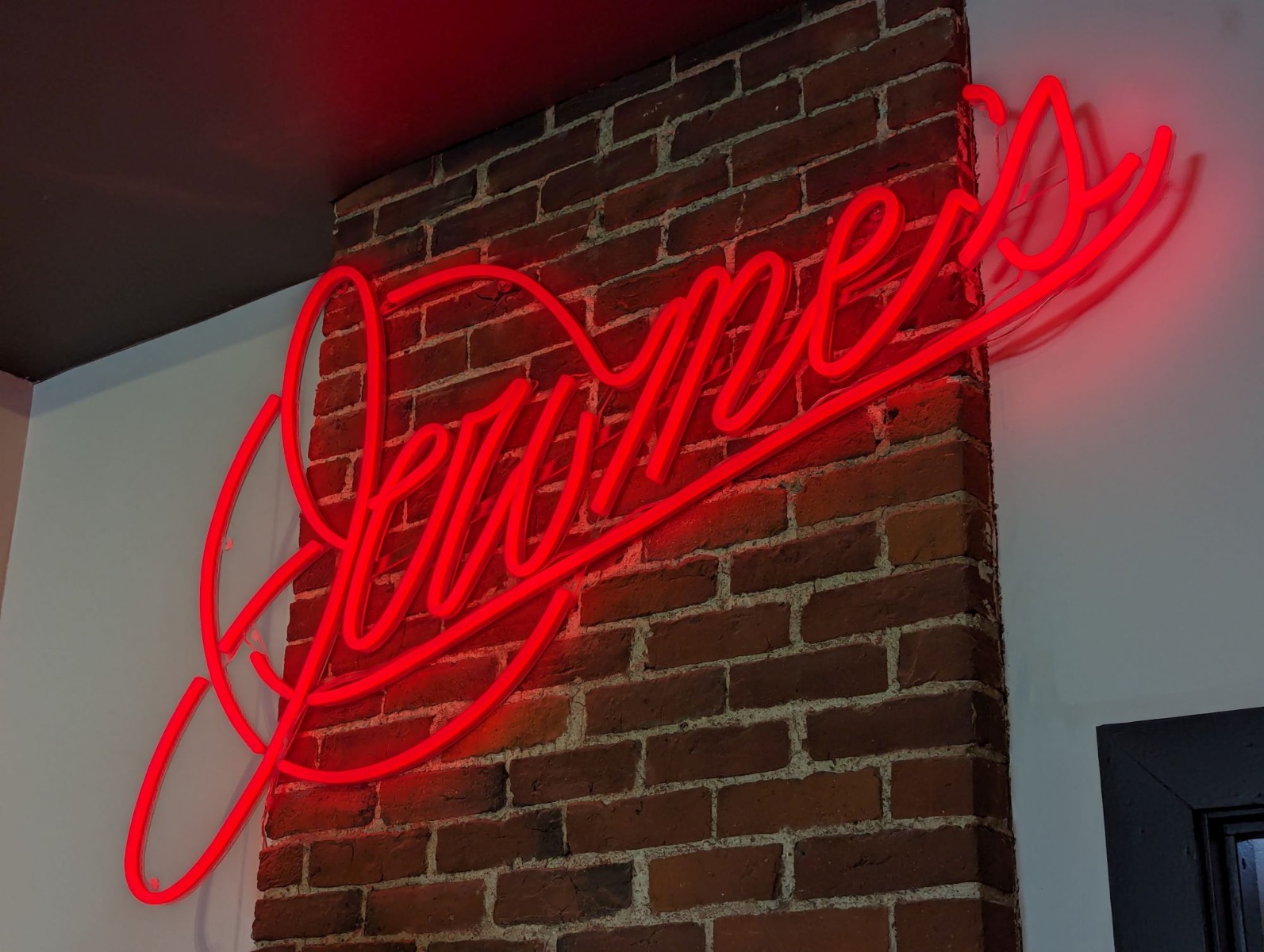 Red Custom Neon® name sign @jeromessportsbar @jeromesofportland