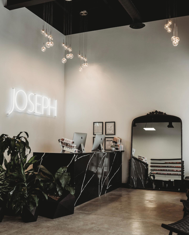 Custom Neon® white sign @josephmccormickhair @josephthesalon