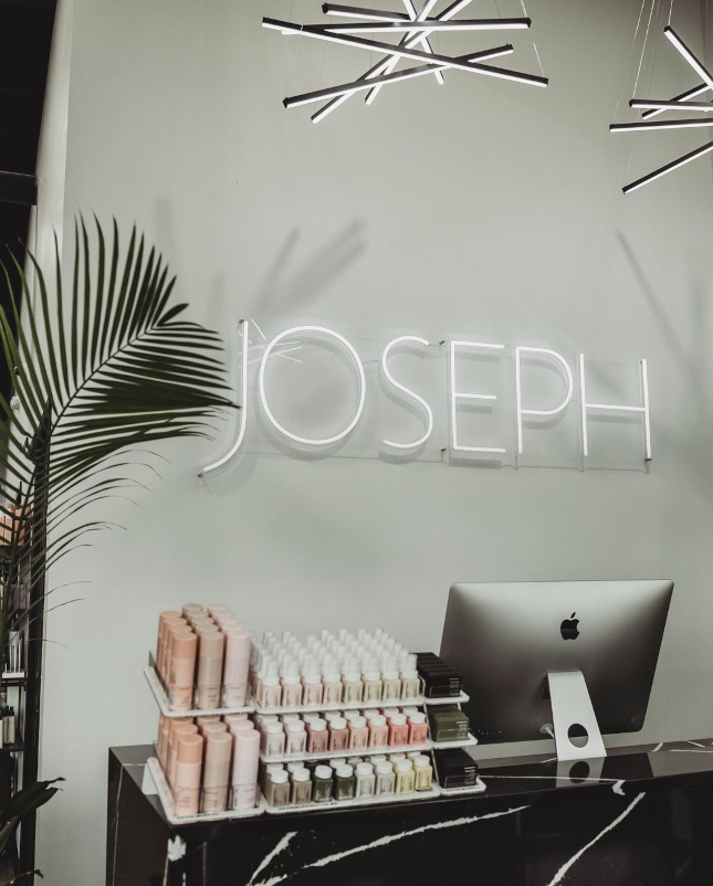 Custom Neon® white sign @josephmccormickhair @josephthesalon
