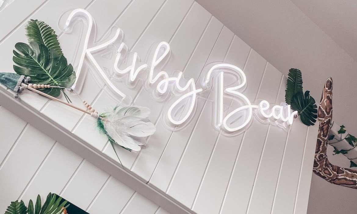 Custom Neon® White name sign for kids bedroom @keepingitkirby