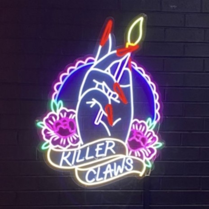Multicoloured Custom Neon® nail salon logo sign @killerclawssalon
