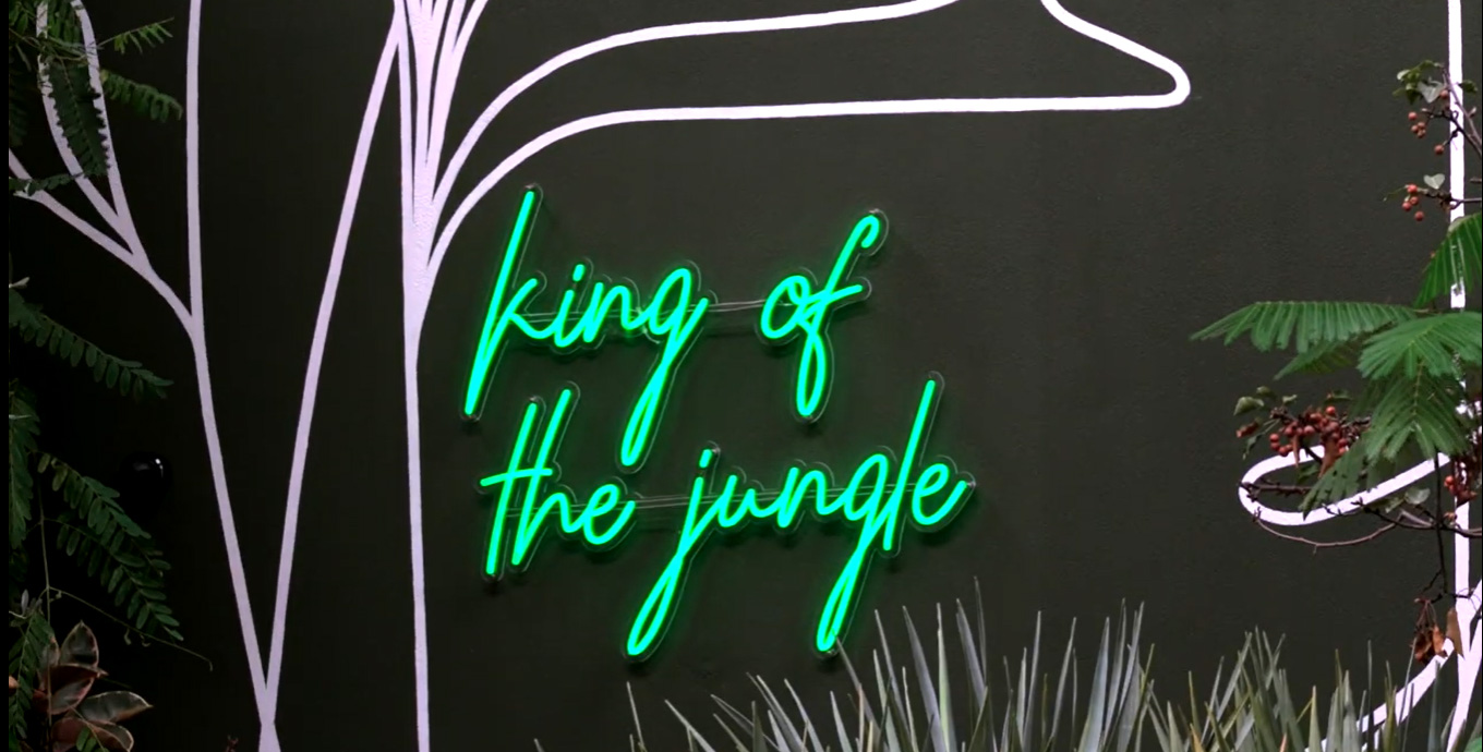 Custom Neon® green King of the Jungle sign @thebeaufortperth