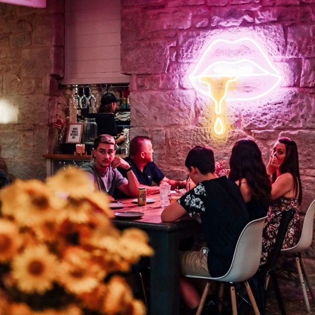 Multicolour restaurant Custom Neon® wall art selfie sign @downthelane