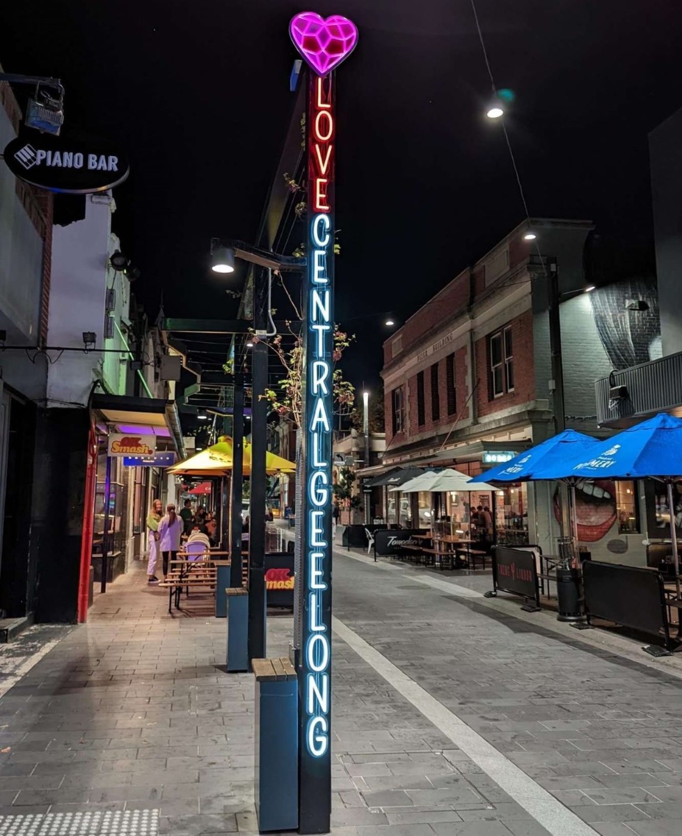 Branded streetscape lighting by Custom Neon®