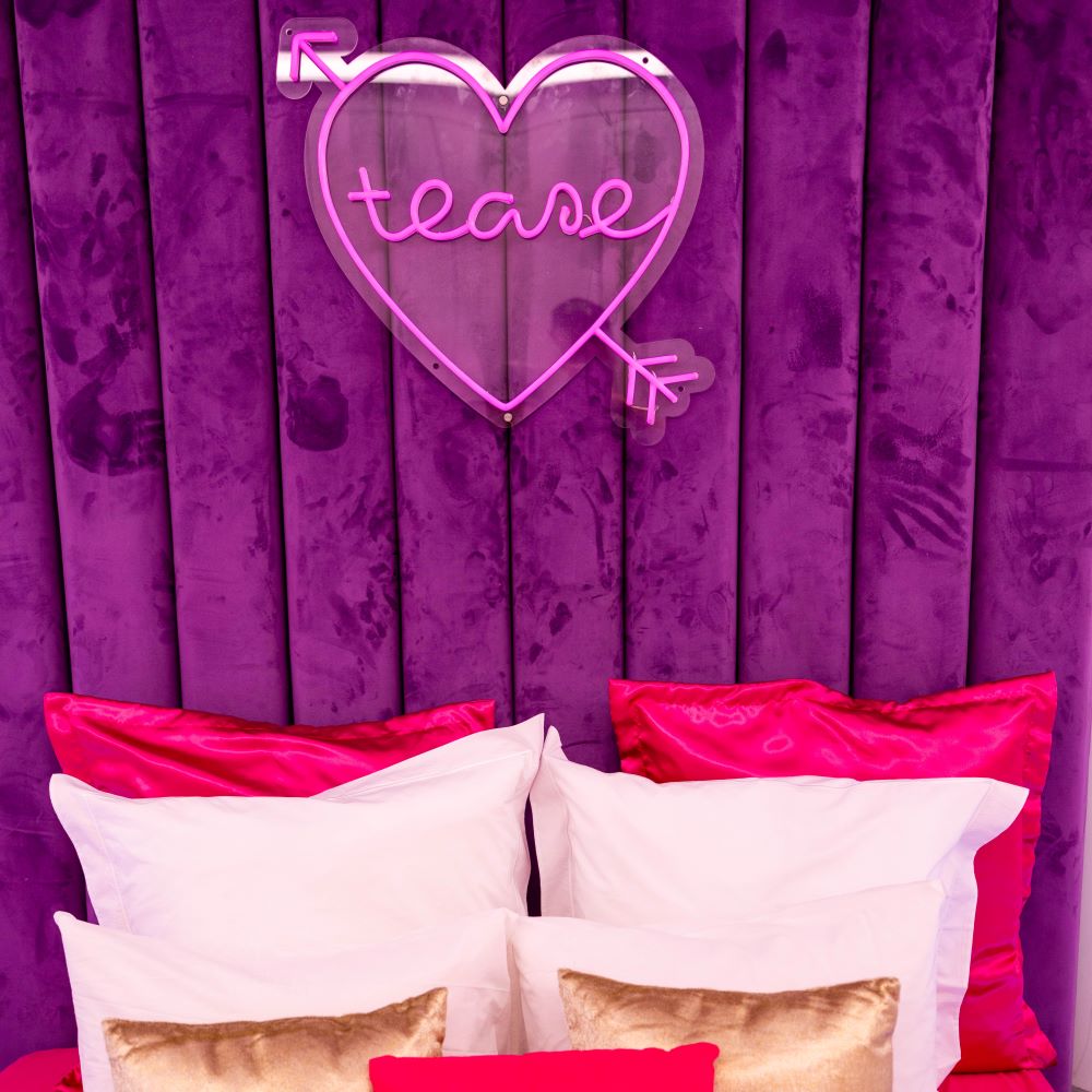 Custom Neon® tease sign in the Love Island Australia 2022 Villa