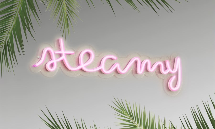Pink Steamy sign exclusive to the Love Island Australia x Custom Neon® collection
