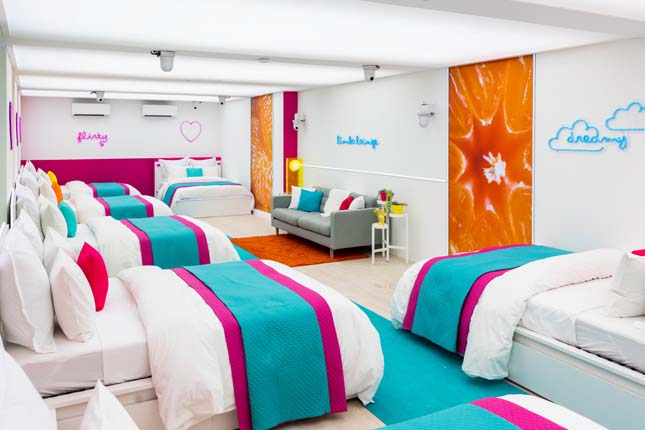 Custom Neon® signs in the Love Island Australia Villa bedroom