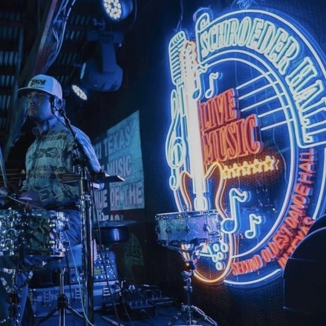 Custom Neon® colorful Live Music logo @myschroederhall