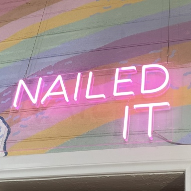 Nailed it Nail salon word sign by Custom Neon® @colour_and_co