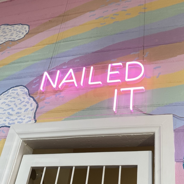 Nailed it Nail salon word sign by Custom Neon® @colour_and_co