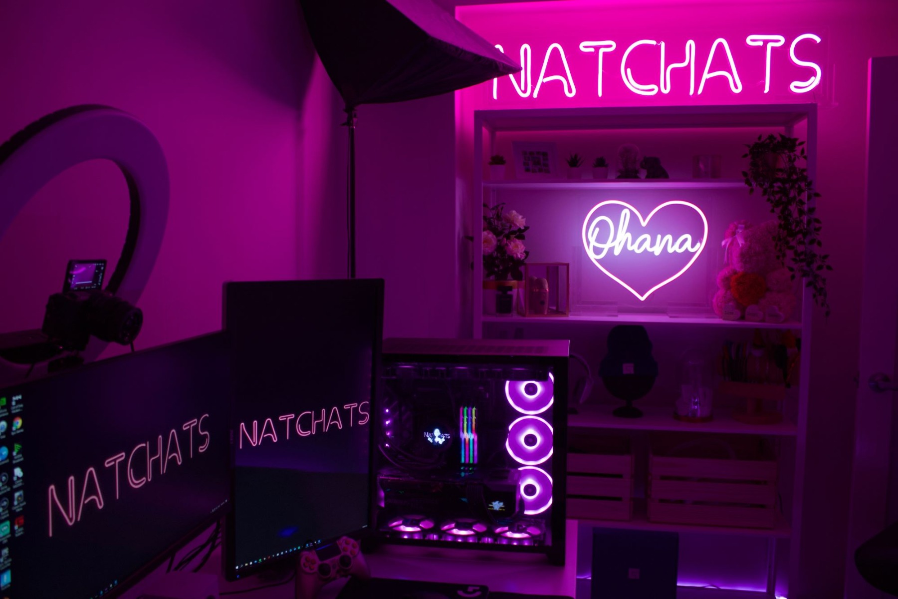 Gamer streaming setup @natchats - signs by Custom Neon®
