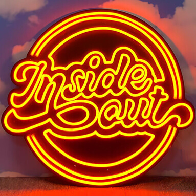 Custom Neon™ orange circular LED neon logo