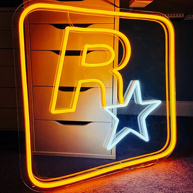 Custom Neon® online gaming company business logo