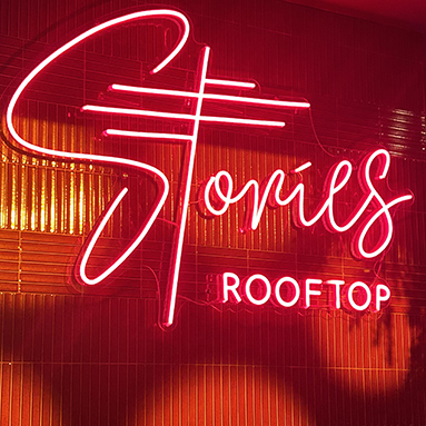 Custom Neon® red LED neon waterproof nightclub sign @stories.au