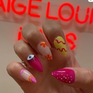 Red Custom Neon® salon name sign @paigelouisenails