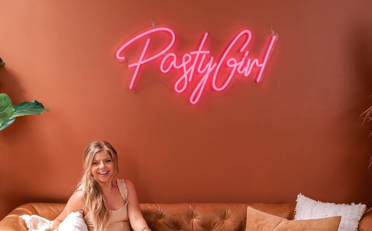 Custom Neon® red branded selfie sign @pastygirltan