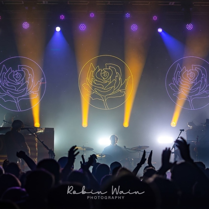 Custom Neon® stage signs made for the Ryan Adams Cold Roses concert tour @christielites photos@robinwainphotography