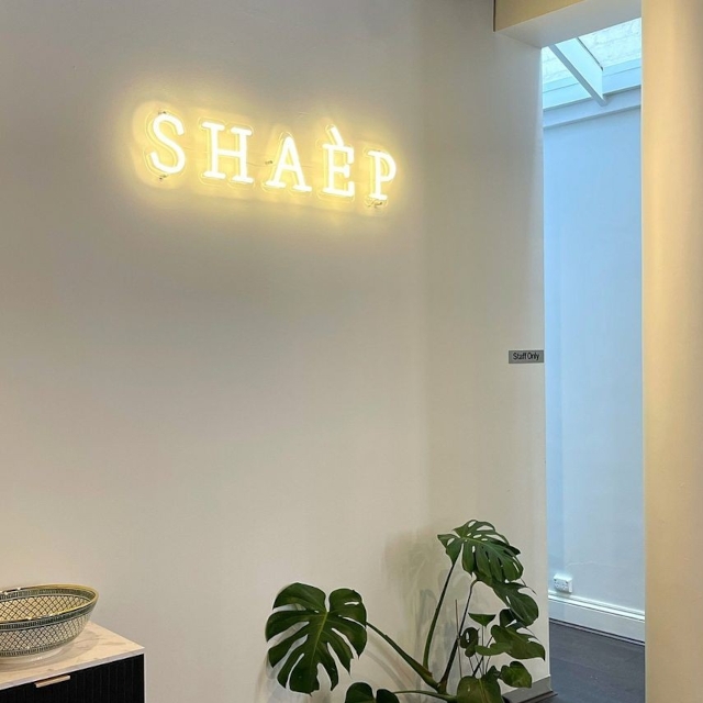 Warm white Custom Neon® beauty salon name sign @shaep__