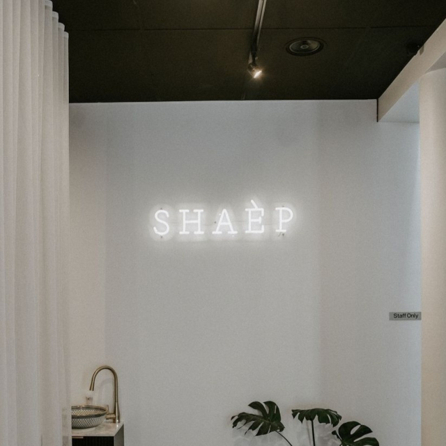 Warm white Custom Neon® beauty salon name sign @shaep__