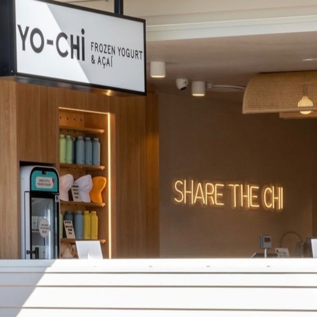 Warm white Custom Neon® dessert shop sign @iloveyochi