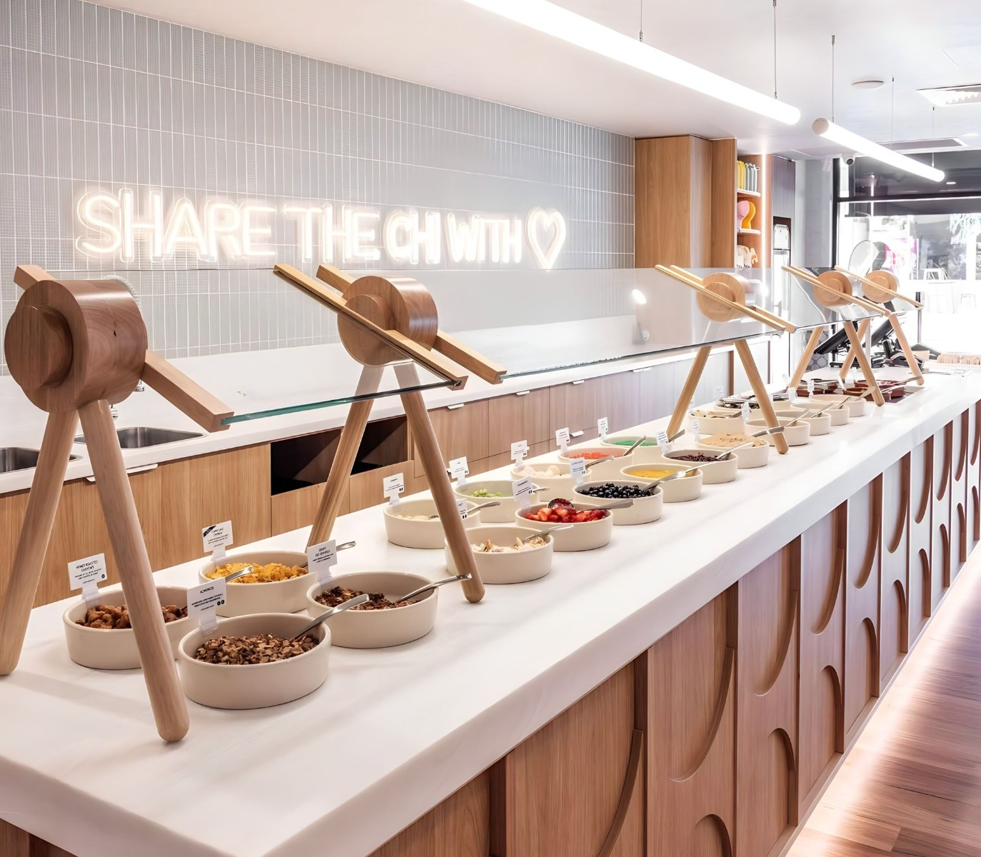 @iloveyochi Chi-Share Custom Neon® sign on a pink wall