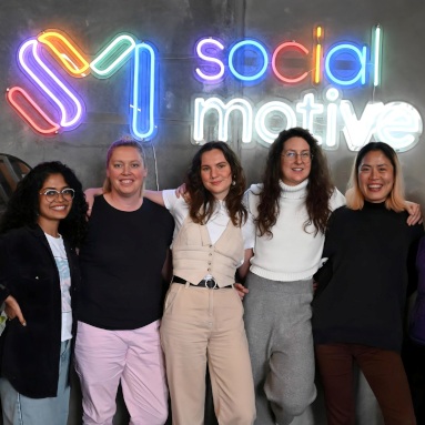 Social Motive combined logo in colorful LED neon - signage by Custom Neon®