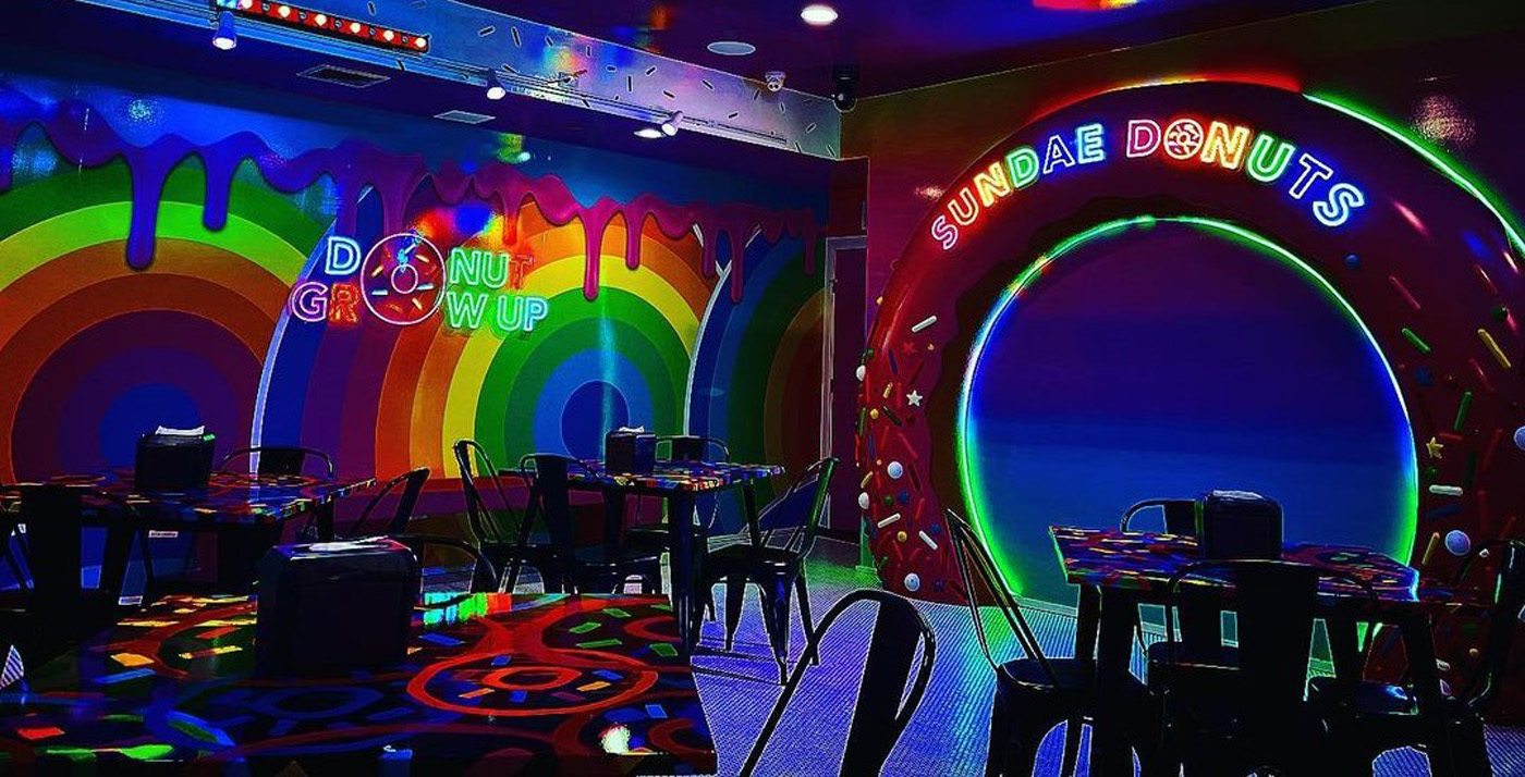 Custom Neon® colourful signs and artwork @sundaedonuts