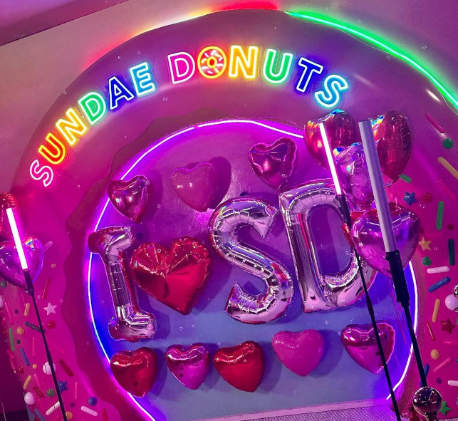 Custom Neon® colourful signs and artwork @sundaedonuts