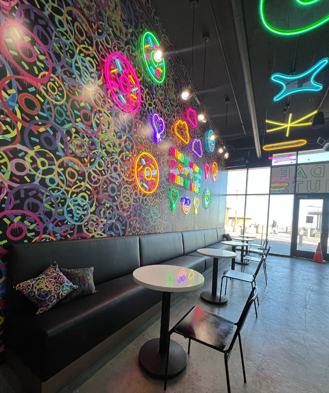 Custom Neon® colourful signs and artwork @sundaedonuts
