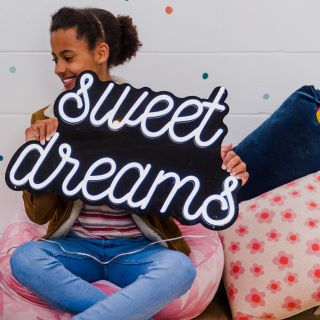 Sweet Dreams Custom Neon® sign white LED flex on black acrylic