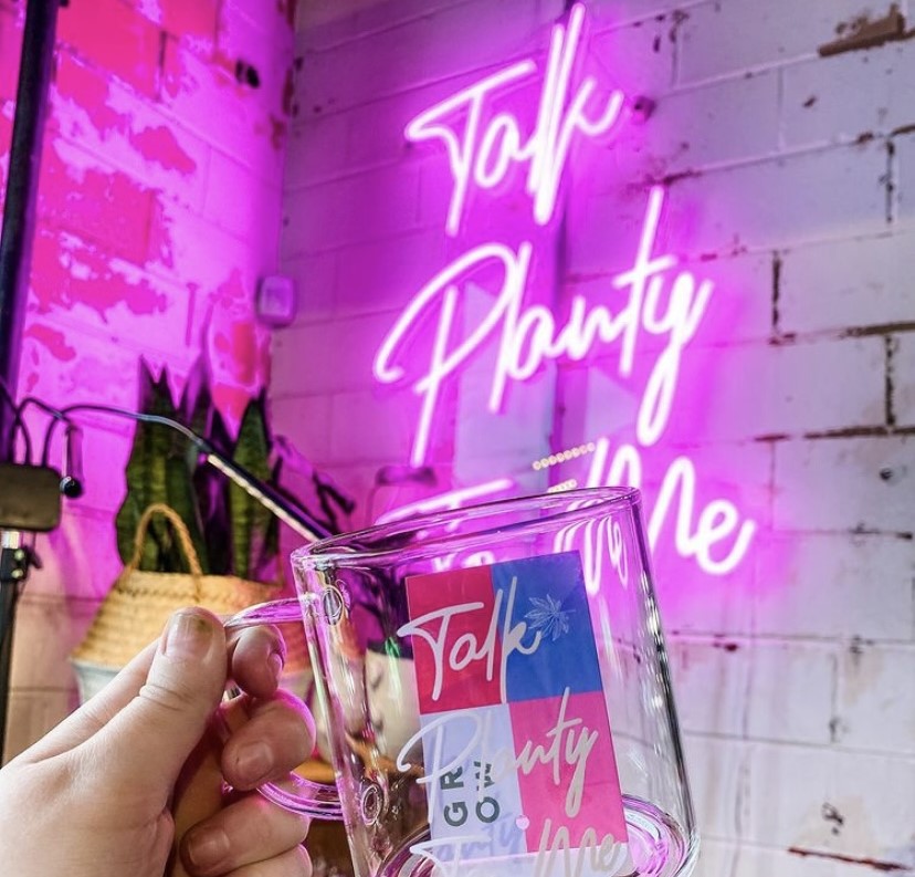 Talk Planty to Me Custom Neon® tagline sign for @growgiesenplantshop