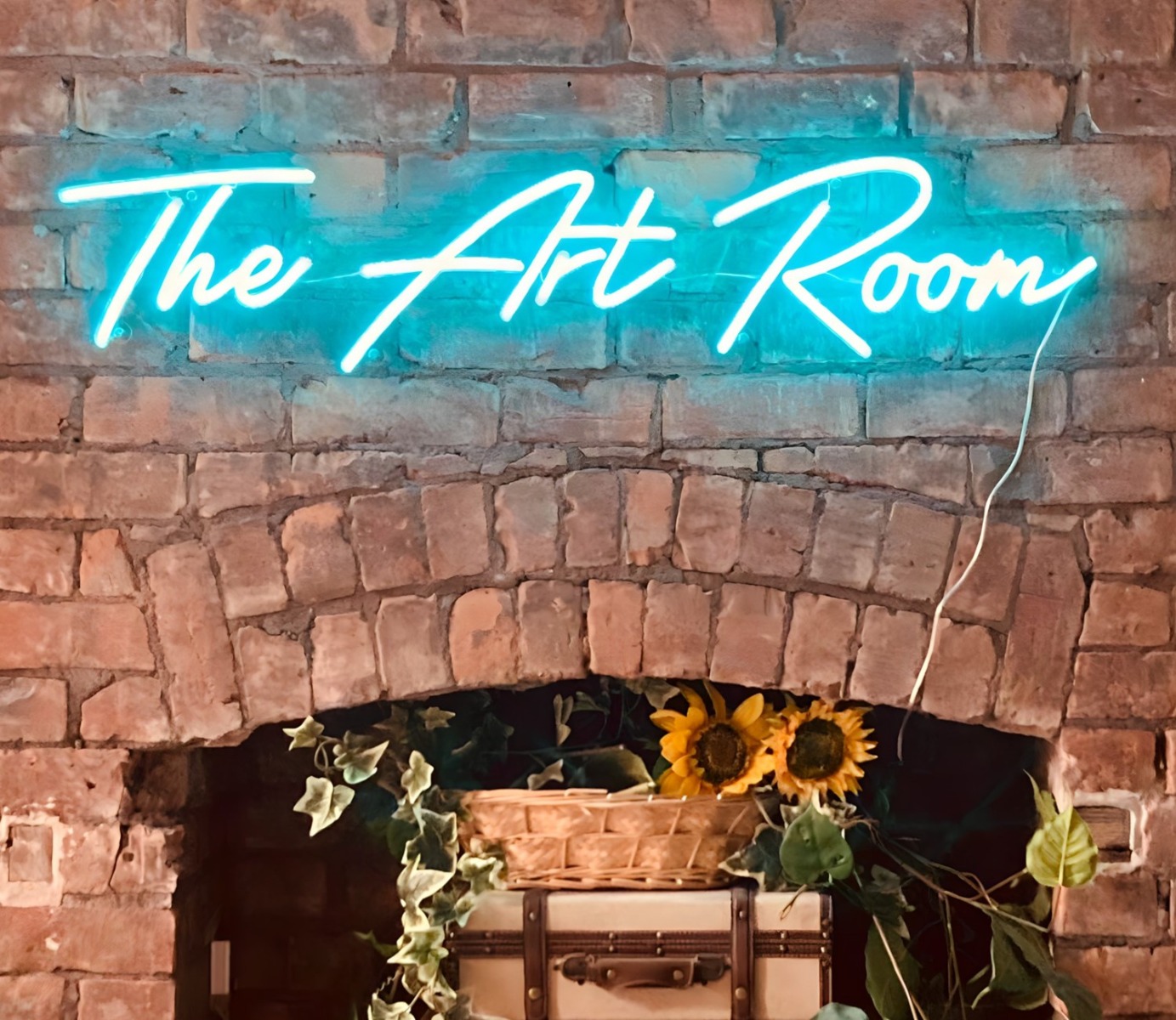 Light blue Naked Neon™ Art Room sign by Custom Neon®