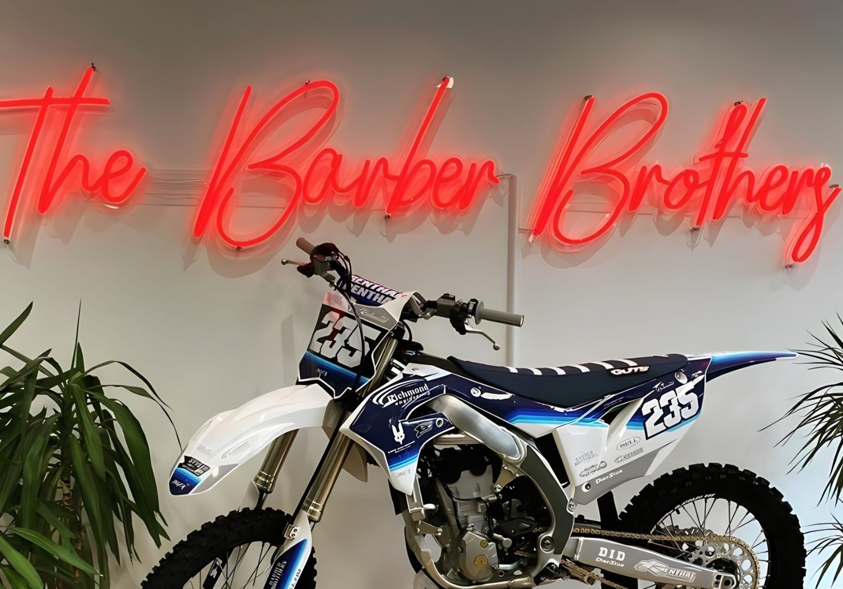 The Barber Brothers red Custom Neon® company name sign @thebarberbrothers_uk 