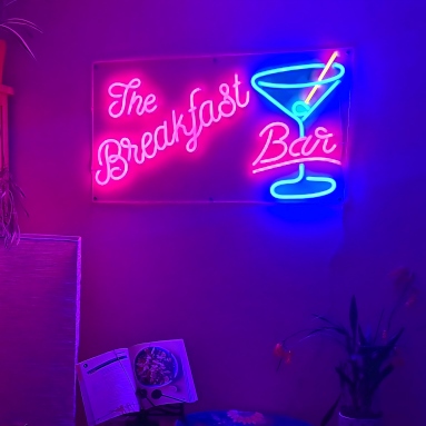 The Kitchen Bar CustomNeon® pink and blue wall art @kevilhall