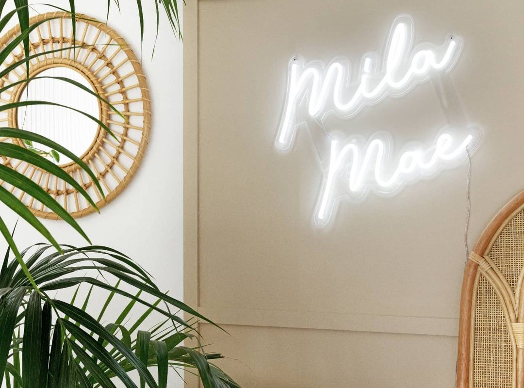 Bright white Custom Neon® name sign @thecollabsociety