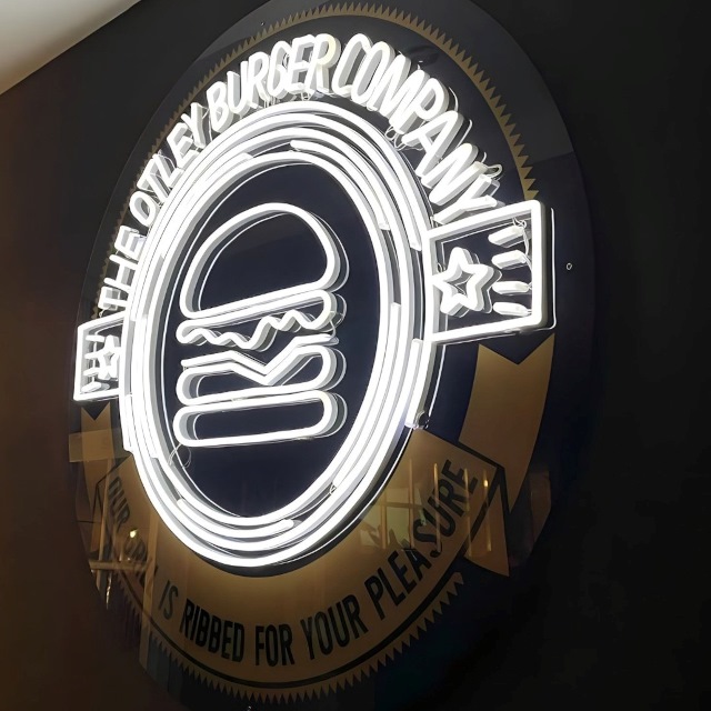 UV Print logo light sign by Custom Neon® for @theotleyburgercompany