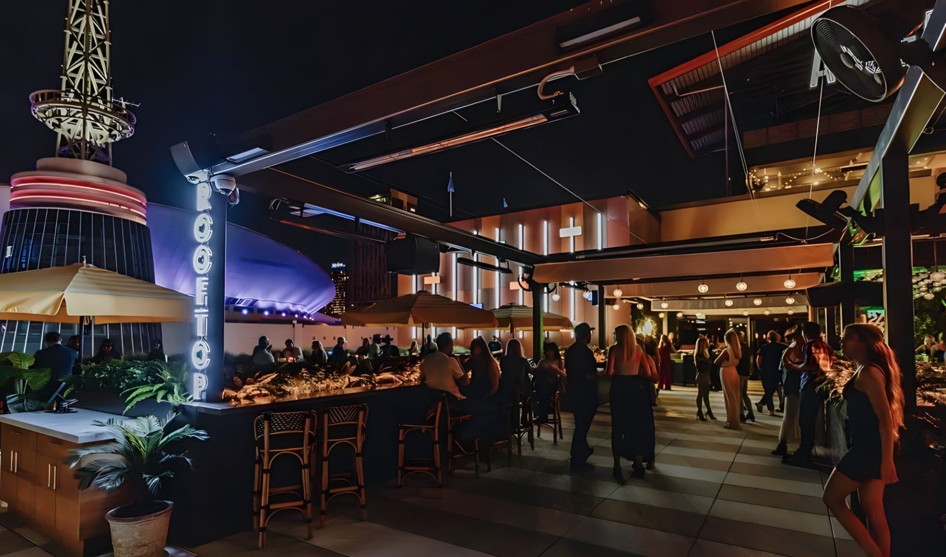 Custom Neon® outdoor waterproof Rooftop sign @thetwelvethirtyclub