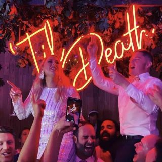 Custom Neon® red Til Death @thewarehousegeelong