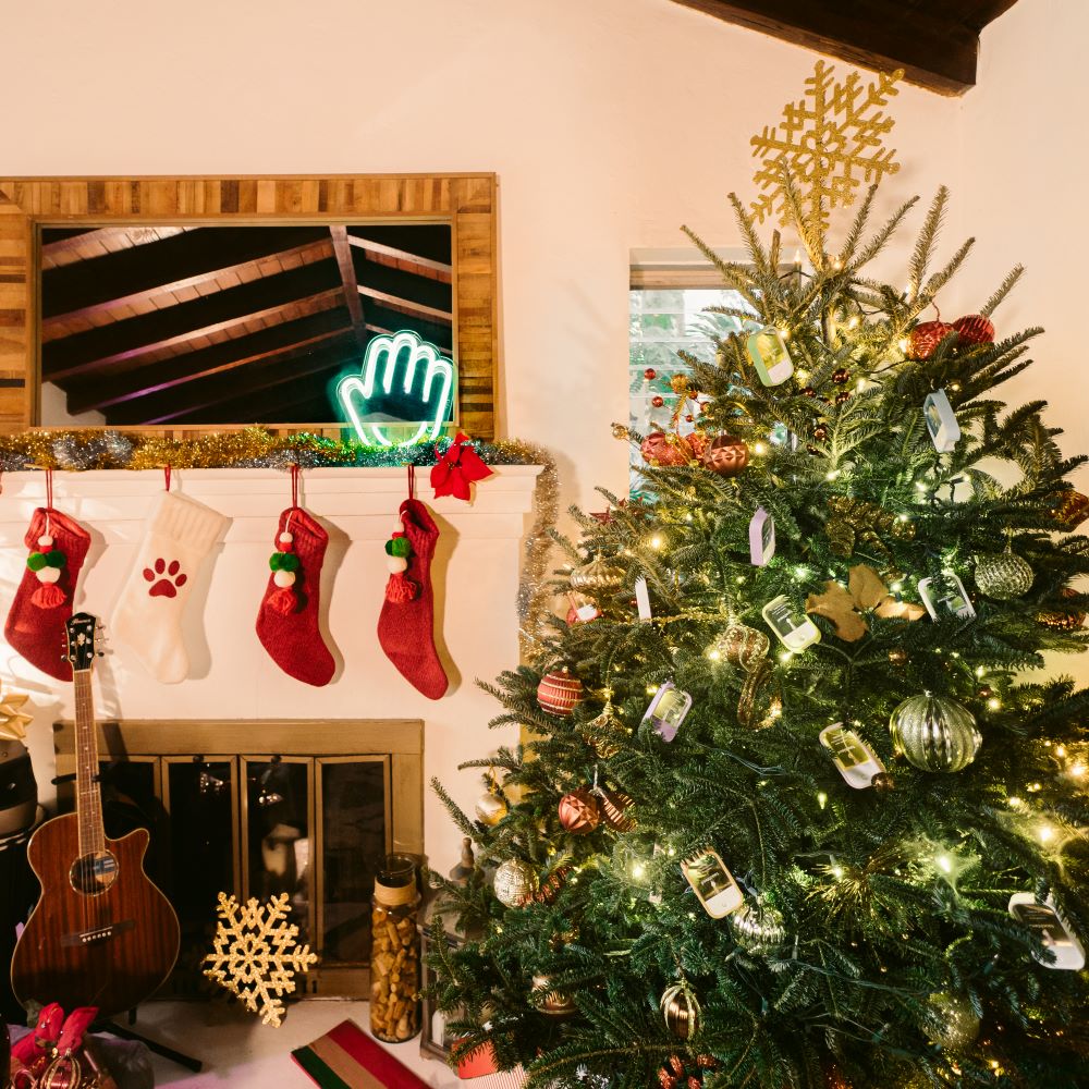 @touchland etailer branded holiday content featuring their LED neon logo made by Custom Neon®