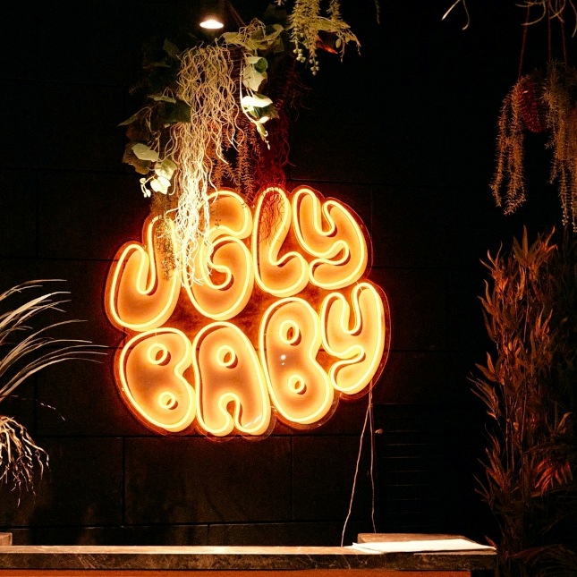 Custom Neon® waterproof  LED neon logo sign in the outdoor area @uglybabyperth